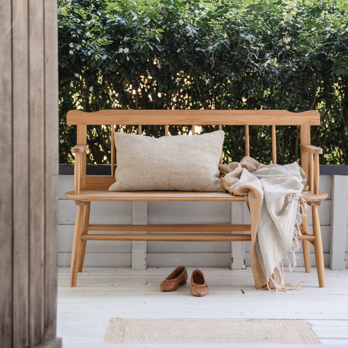 Étienne Outdoor Bench, Natural