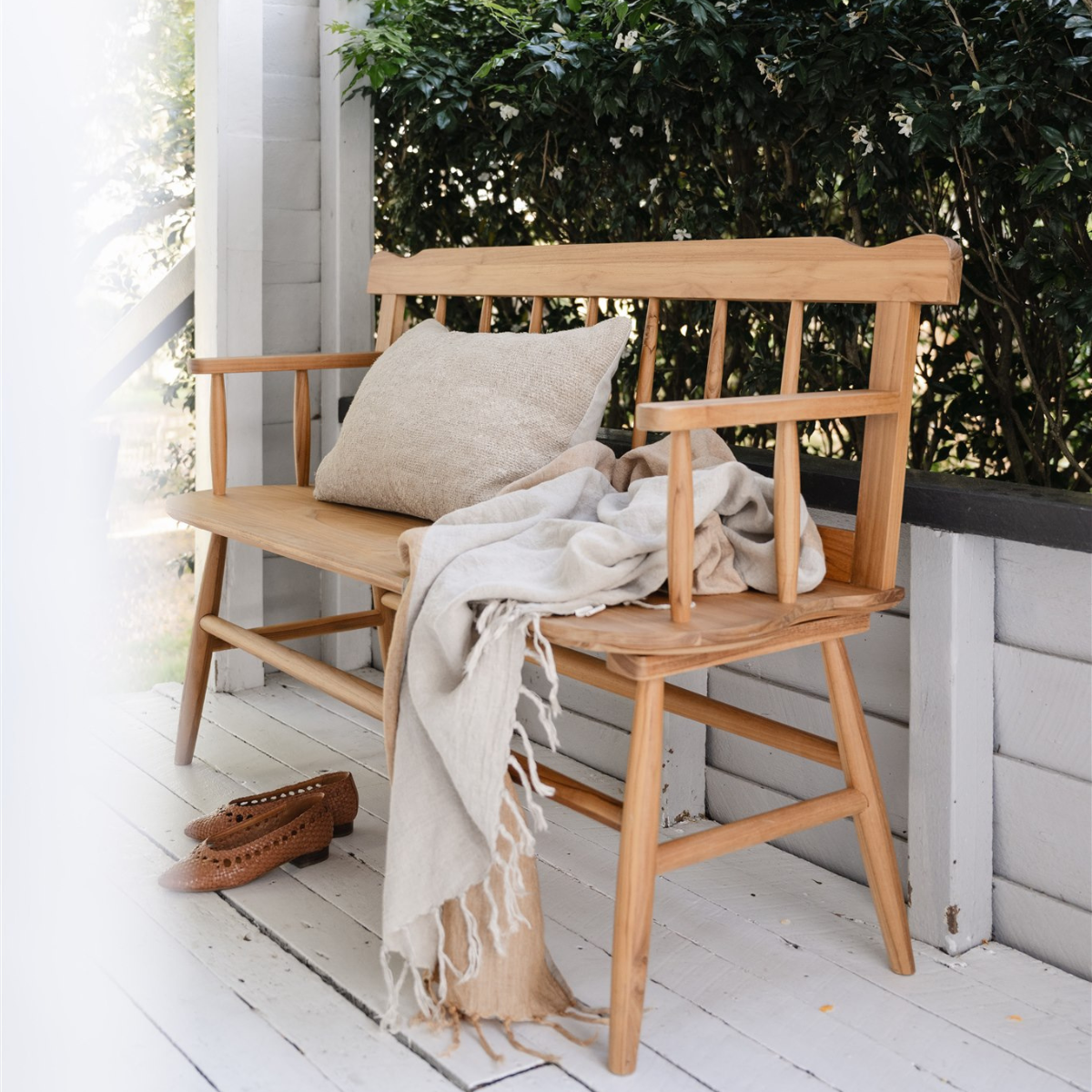 Étienne Outdoor Bench, Natural