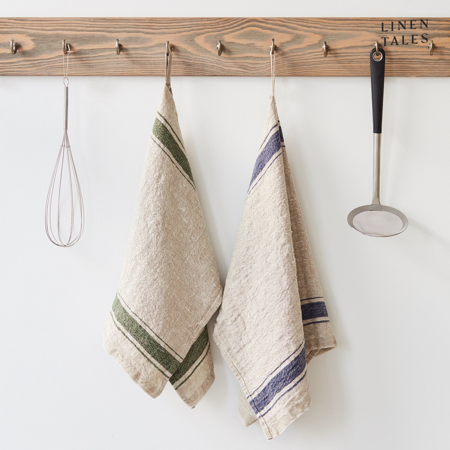 Vintage Kitchen Towel - Green Stripe