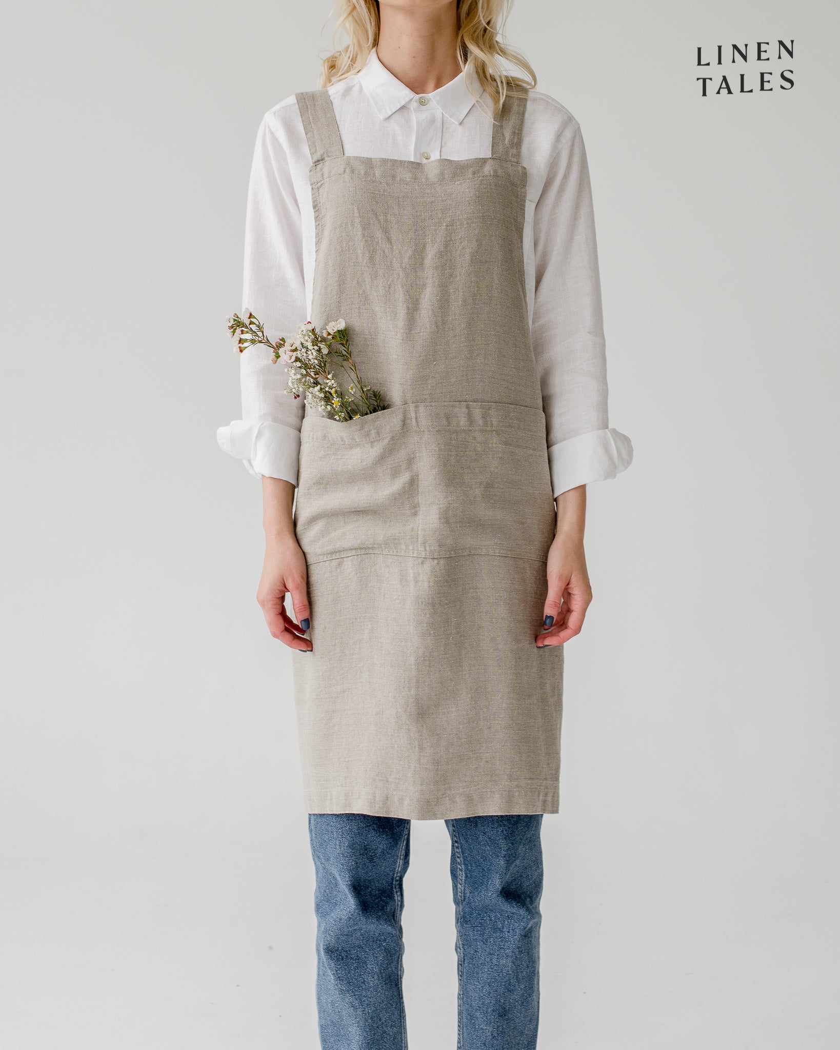 Cross-back Apron - Natural