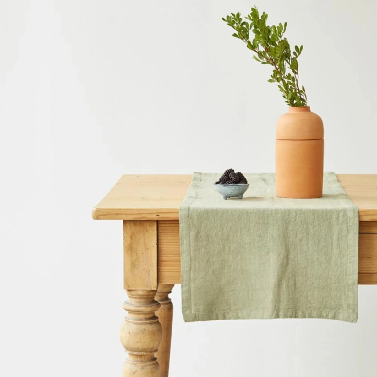 Linen Table Runner, Sage