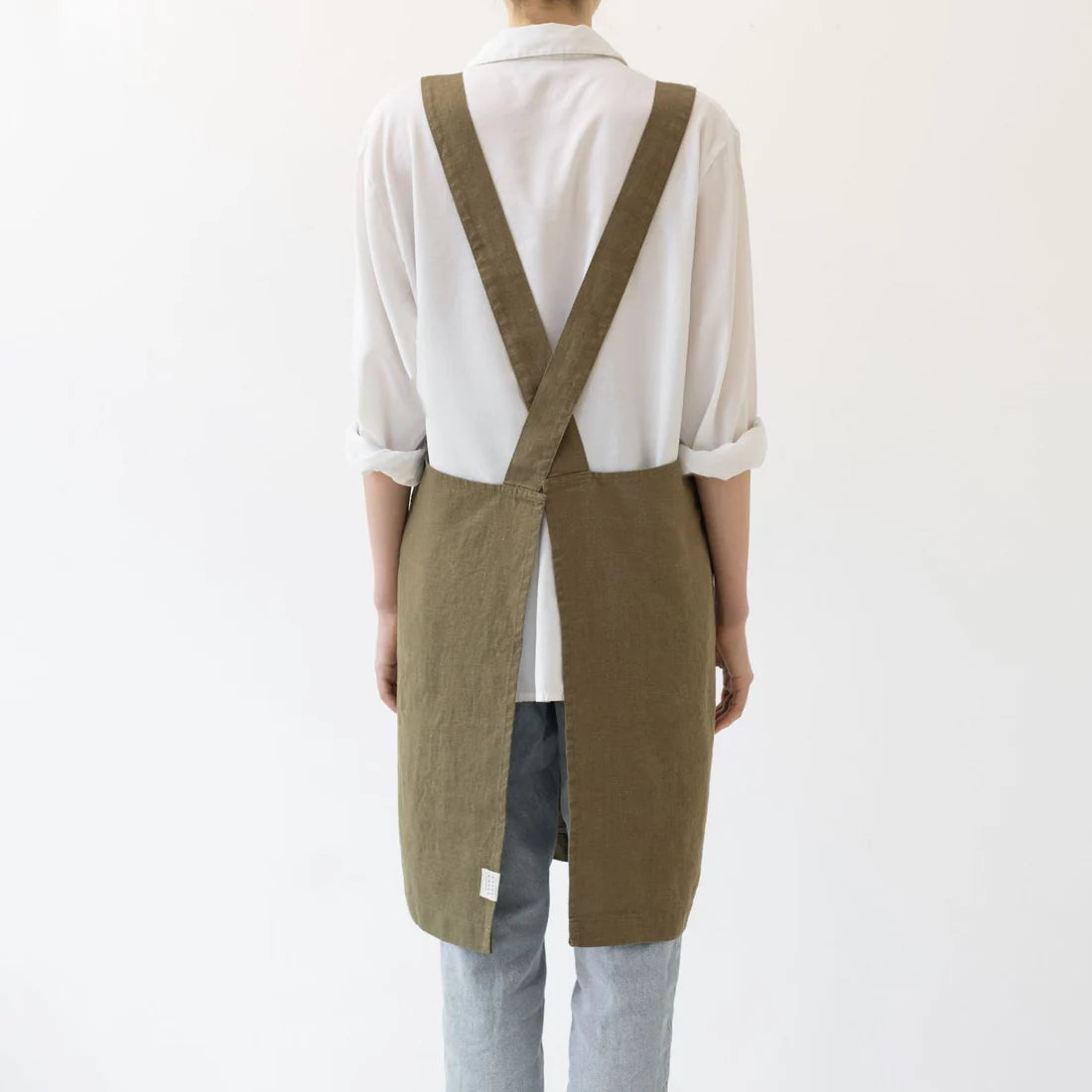 Cross-back Apron - Martini Olive