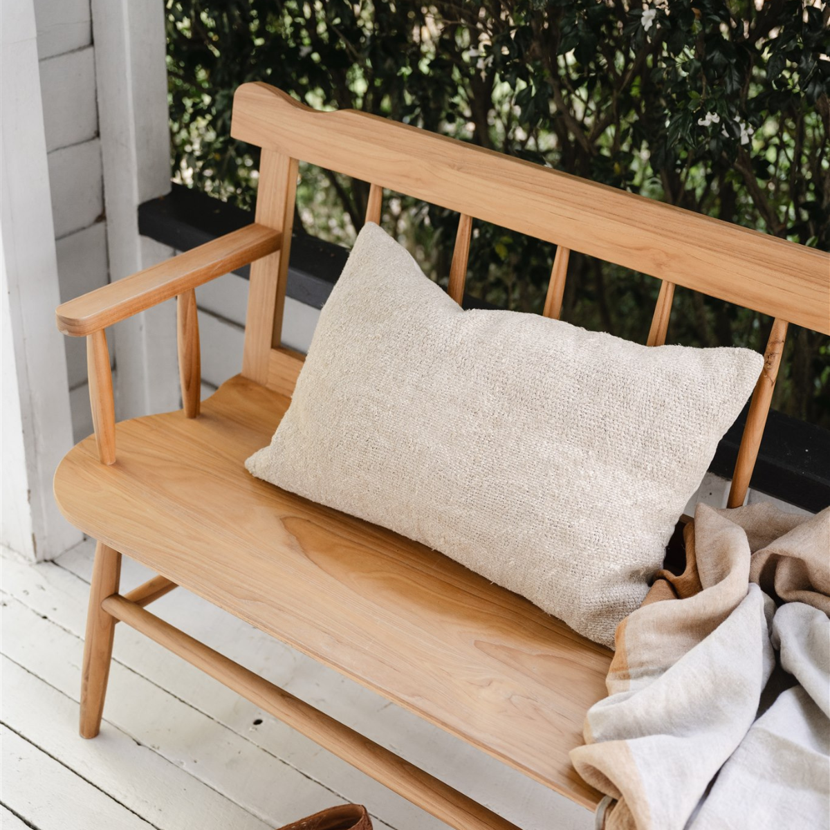 Étienne Outdoor Bench, Natural