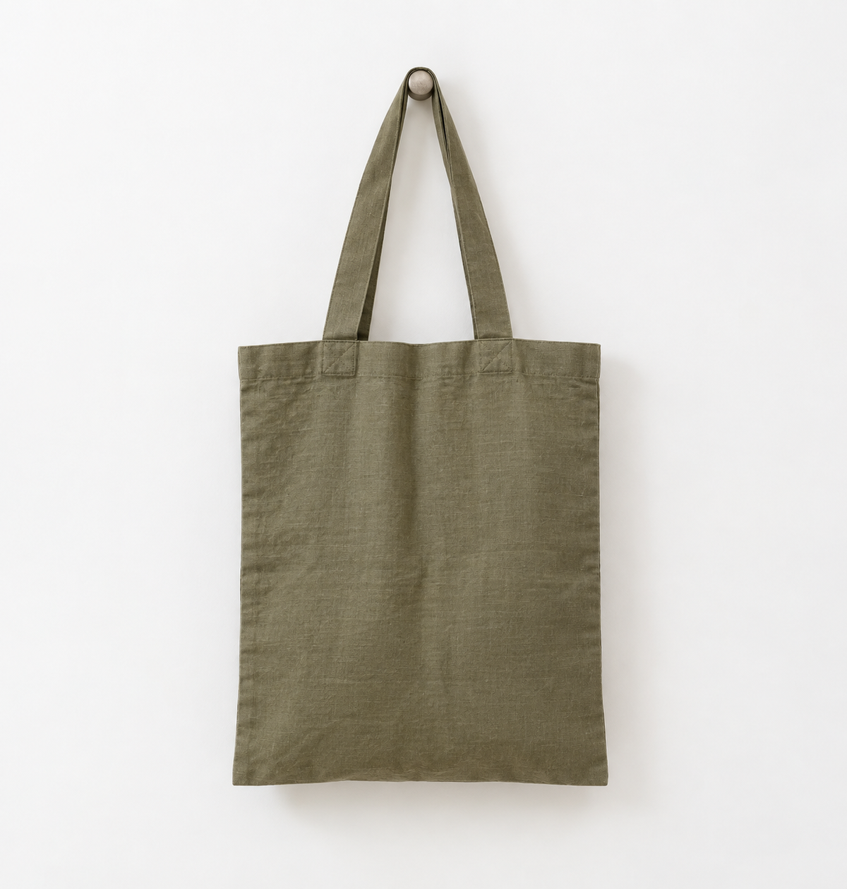 Linen Tote, Olive Green