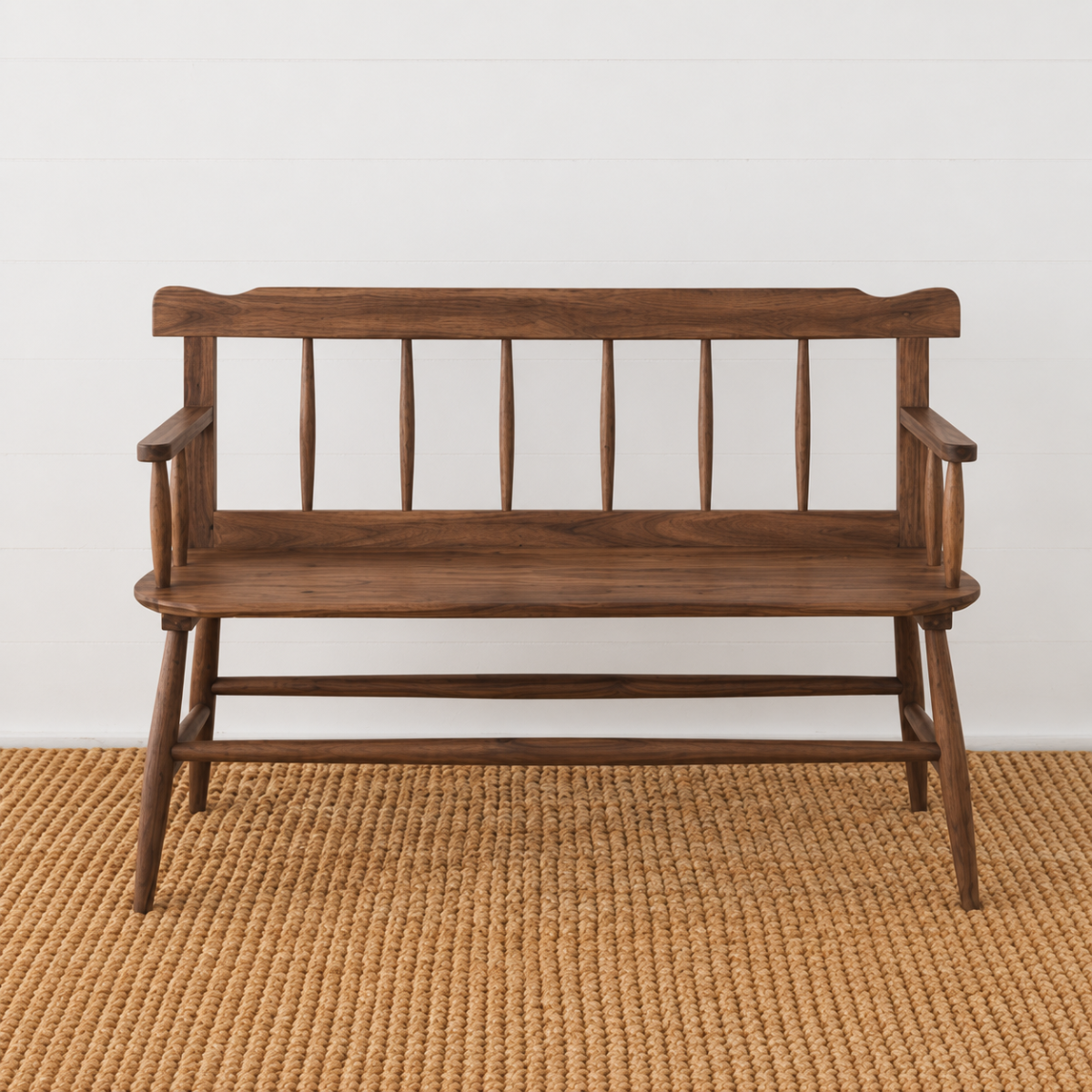 Étienne Outdoor Bench, Walnut finish