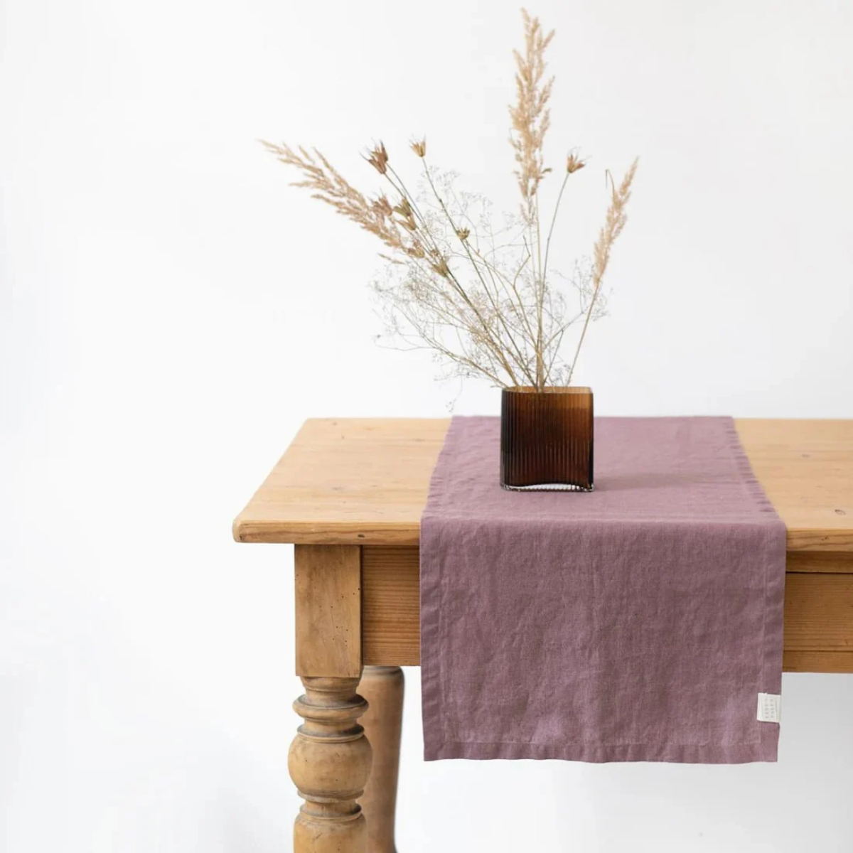 Linen Table Runner, Ashes Of Roses